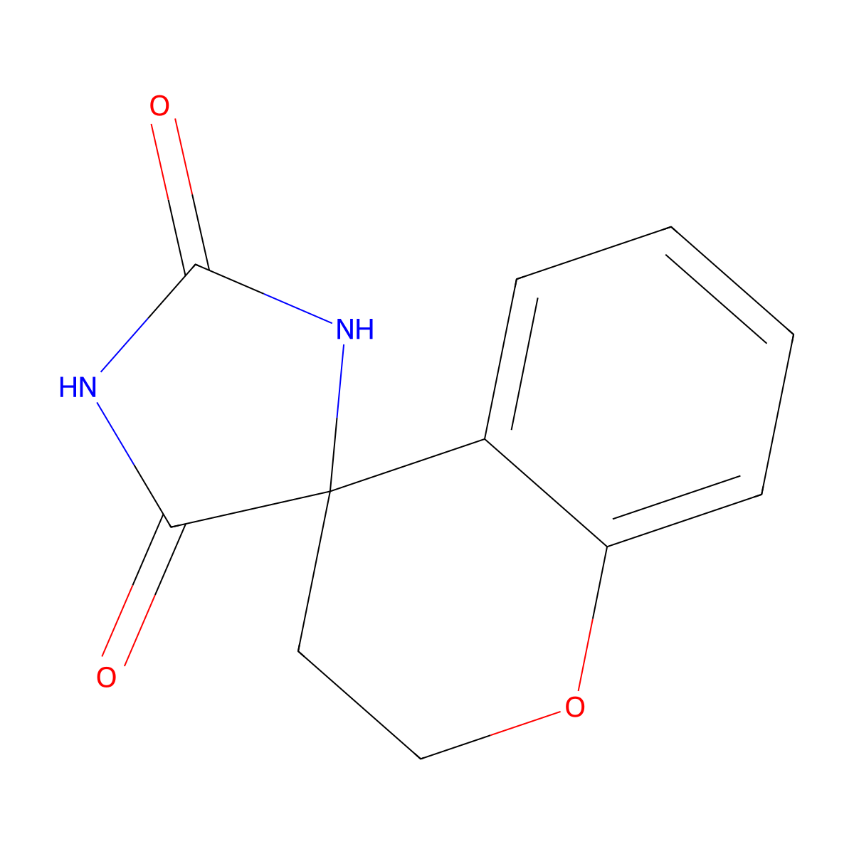 2,3-Dihydrospiro[1-benzopyran-4,4'-imidazolidine]-2',5'-dione molecular structure, CAS 66892-54-4