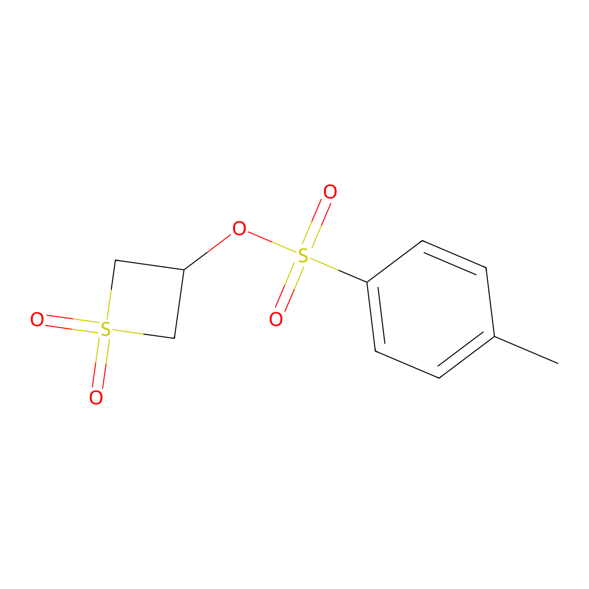 1,1-Dioxo-1lambda~6~-thietan-3-yl 4-methylbenzene-1-sulfonate molecular structure, CAS 66892-74-8