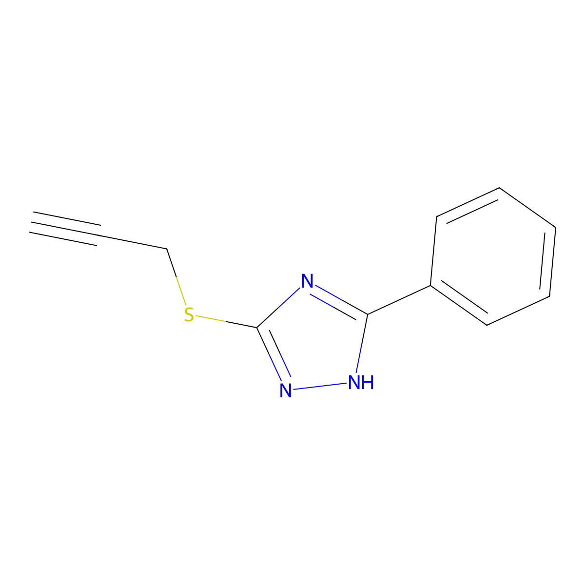 5-Phenyl-3-prop-2-ynylthio-1H-1,2,4-triazole molecular structure, CAS 66894-07-3