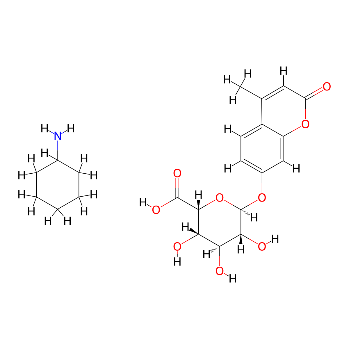 4-Methylumbelliferyl alpha-L-idopyranosiduronic acid cyclohexylammonium salt molecular structure, CAS 66895-33-8