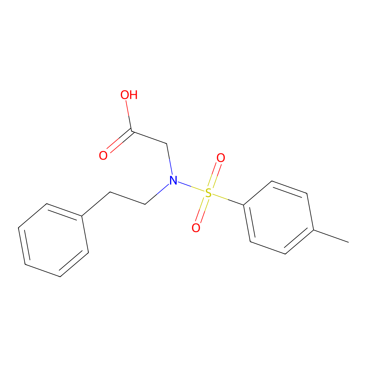 2-{[(4-Methylphenyl)sulfonyl](2-phenylethyl)amino}acetic acid molecular structure, CAS 66895-91-8