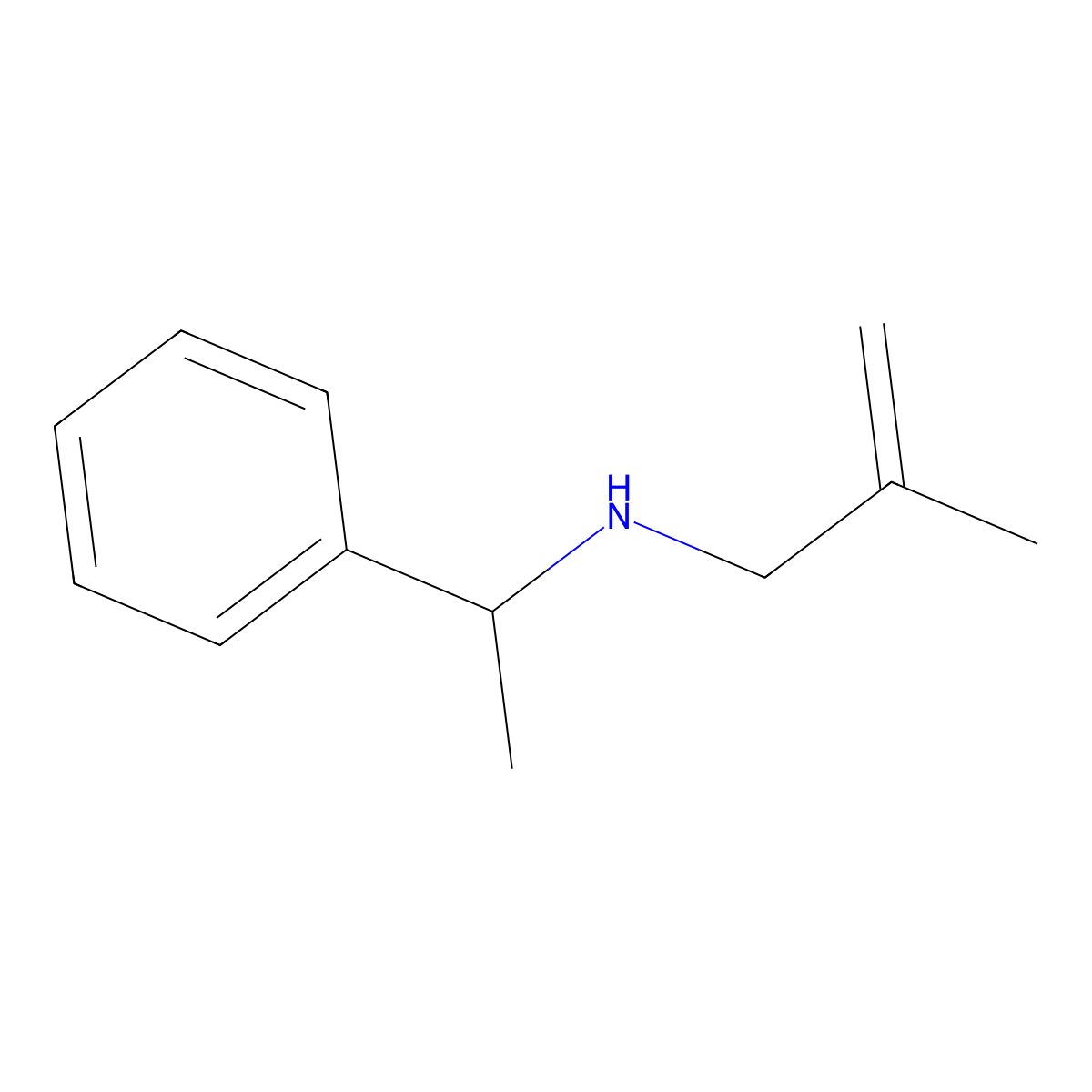 (2-Methylprop-2-en-1-yl)(1-phenylethyl)amine molecular structure, CAS 66896-63-7