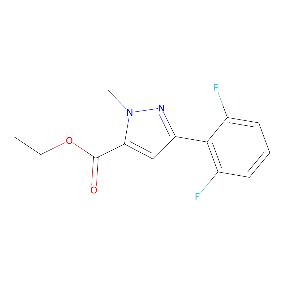 3-(2,6-Difluorophenyl)-1-methyl-1h-pyrazole-5-carboxylic acid ethyl ester molecular structure, CAS 668969-40-2