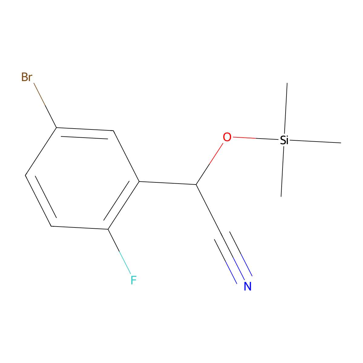 2-(5-Bromo-2-fluorophenyl)-2-((trimethylsilyl)oxy)acetonitrile molecular structure, CAS 668969-66-2