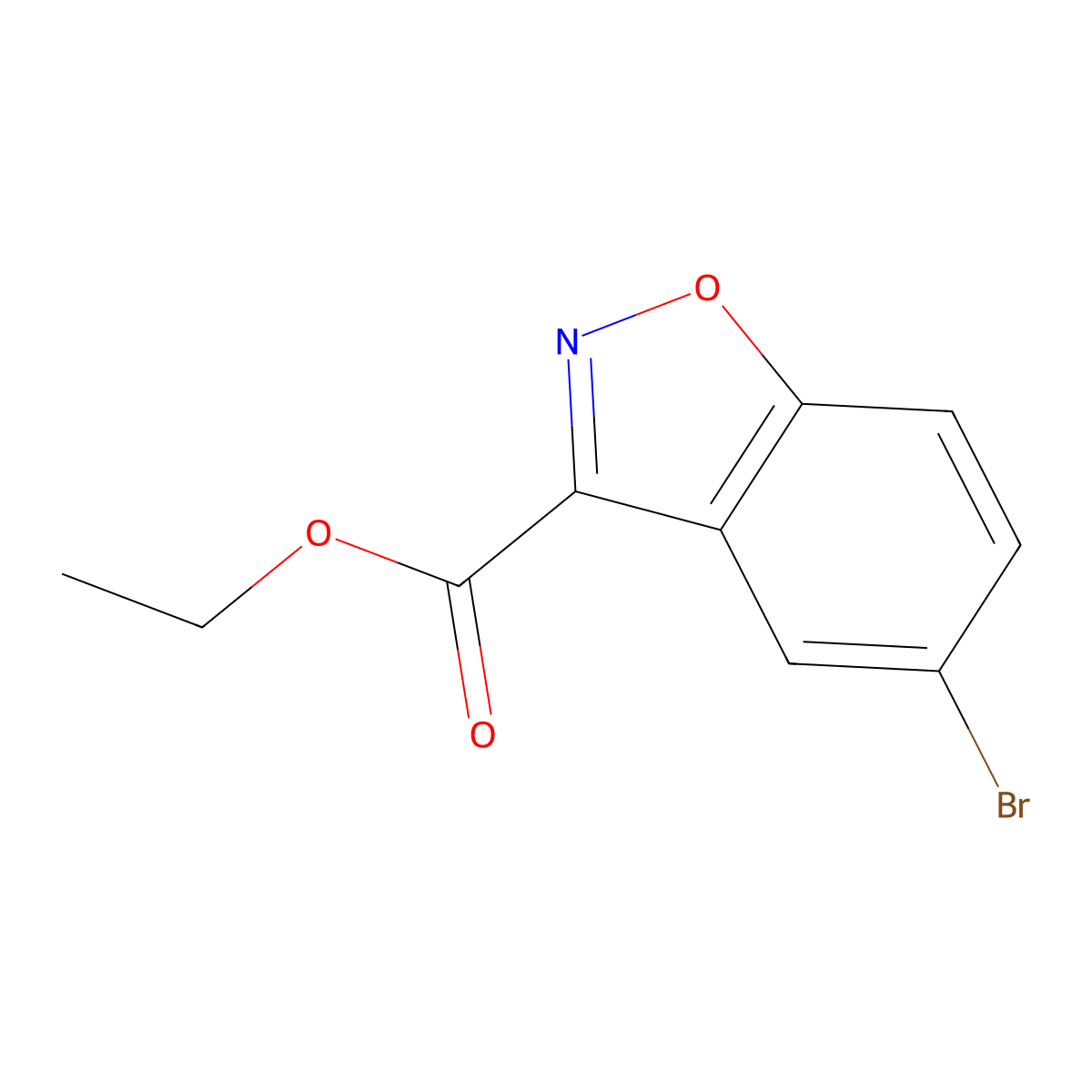 Ethyl 5-bromo-1,2-benzoxazole-3-carboxylate molecular structure, CAS 668969-70-8