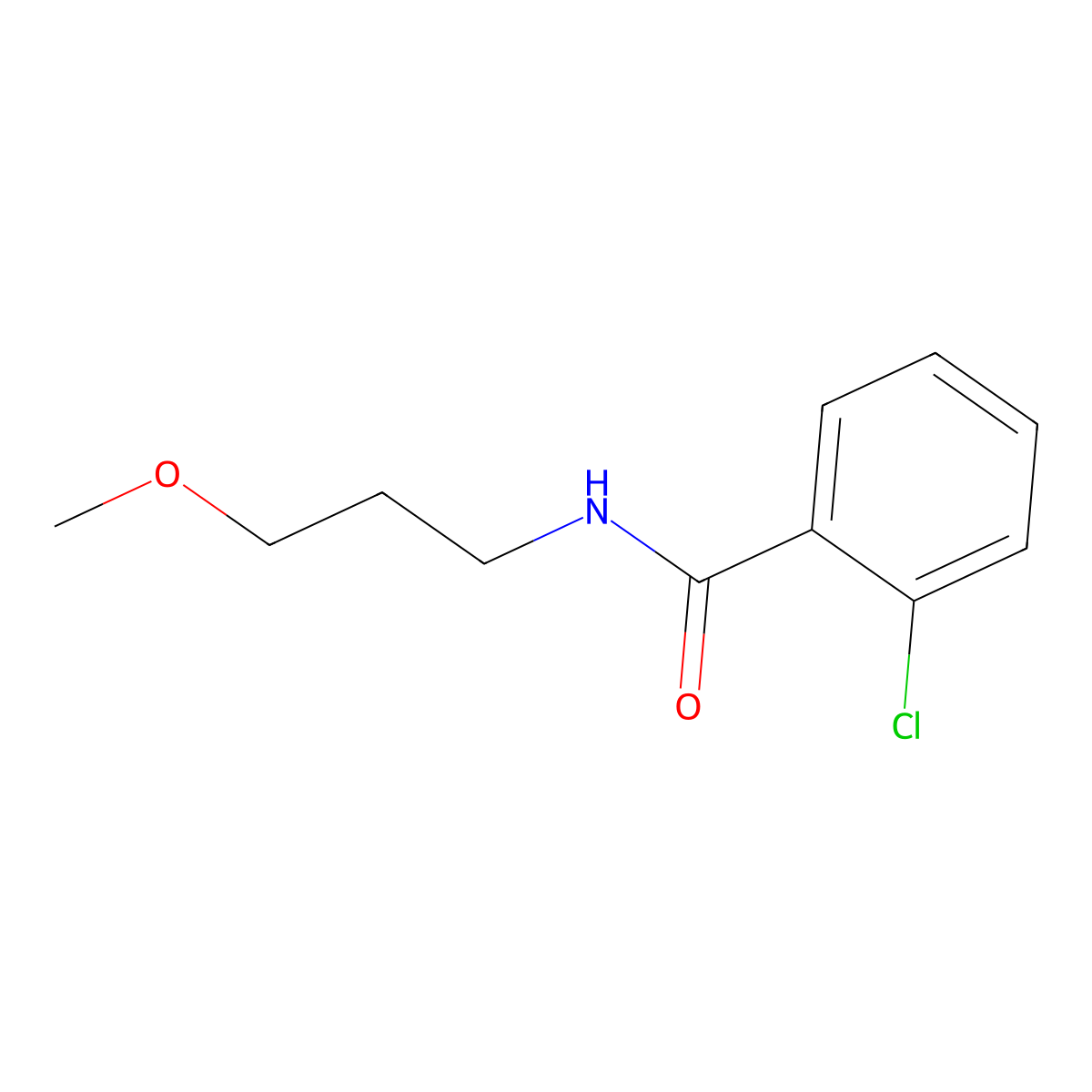 2-chloro-N-(3-methoxypropyl)benzamide molecular structure, CAS 66897-33-4
