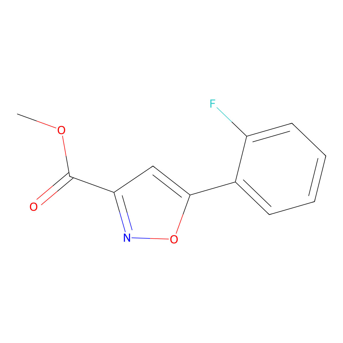 Methyl 5-(2-fluorophenyl)isoxazole-3-carboxylate molecular structure, CAS 668970-74-9
