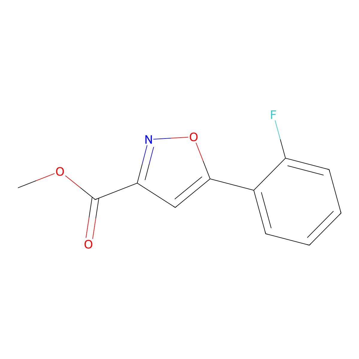 Methyl 5-(2-fluorophenyl)isoxazole-3-carboxylate molecular structure, CAS 668970-74-9