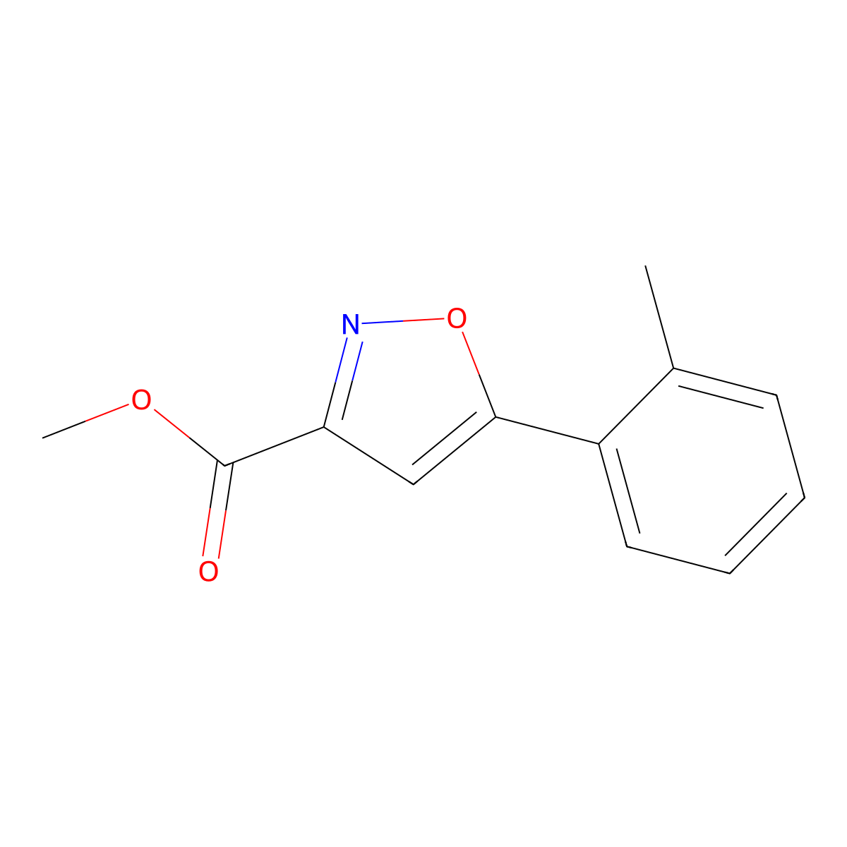 Methyl 5-(o-Tolyl)isoxazole-3-carboxylate molecular structure, CAS 668970-81-8