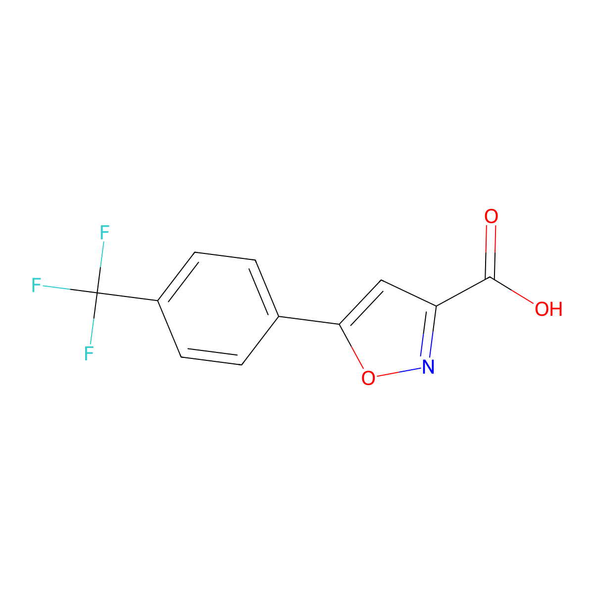 5-[4-(Trifluoromethyl)phenyl]-1,2-oxazole-3-carboxylic acid molecular structure, CAS 668970-85-2