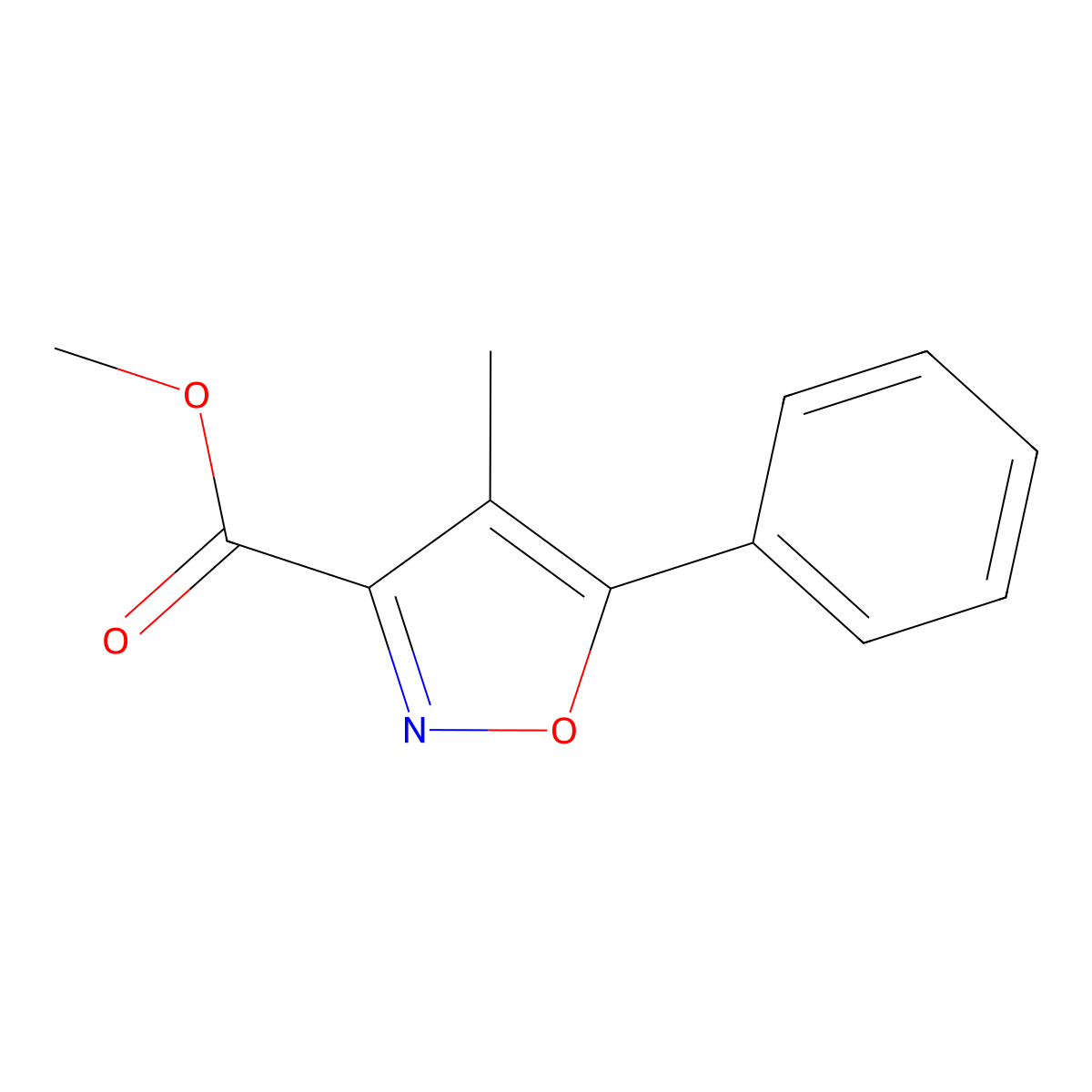 Methyl 4-methyl-5-phenyl-1,2-oxazole-3-carboxylate molecular structure, CAS 668971-11-7