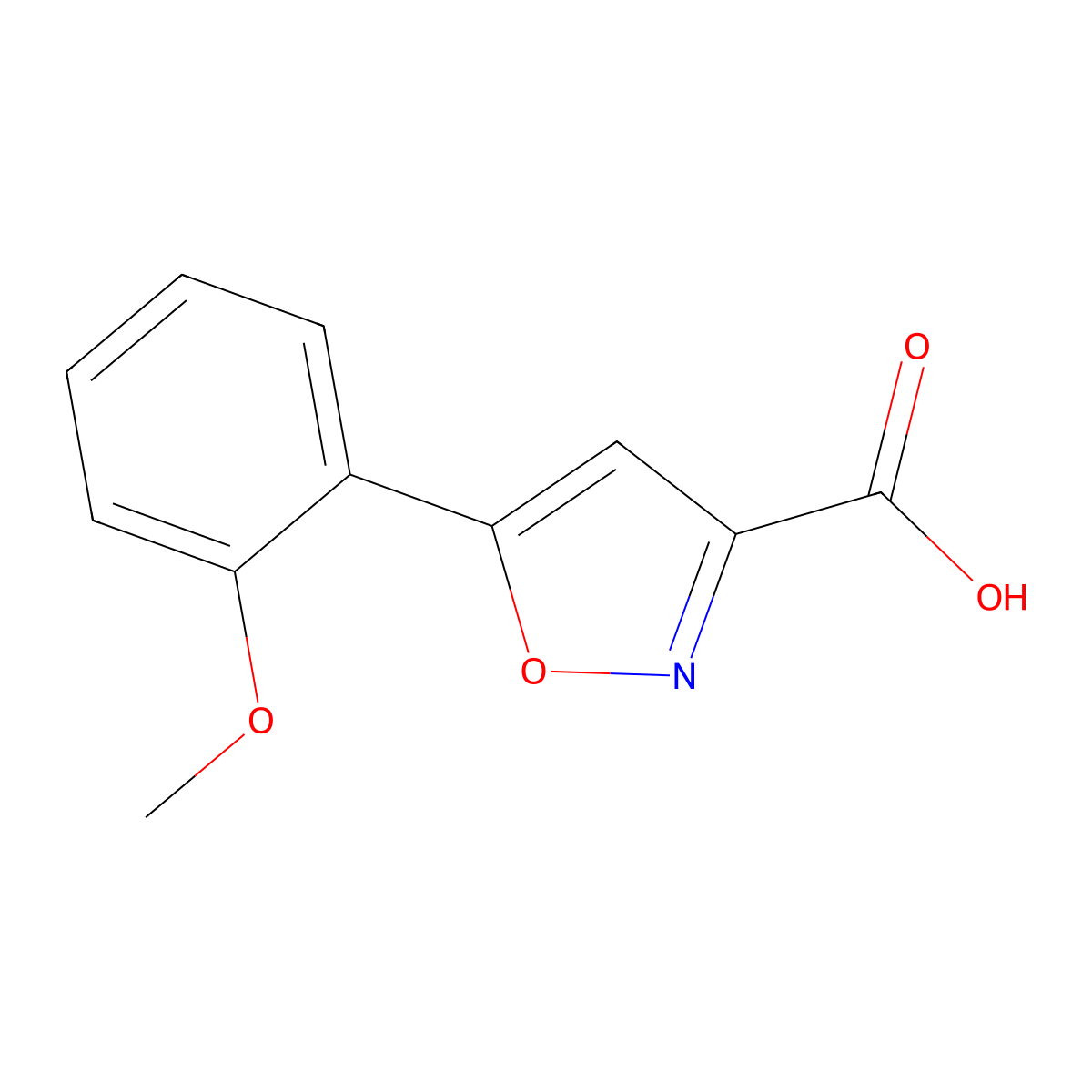 5-(2-Methoxyphenyl)-1,2-oxazole-3-carboxylic acid molecular structure, CAS 668971-16-2