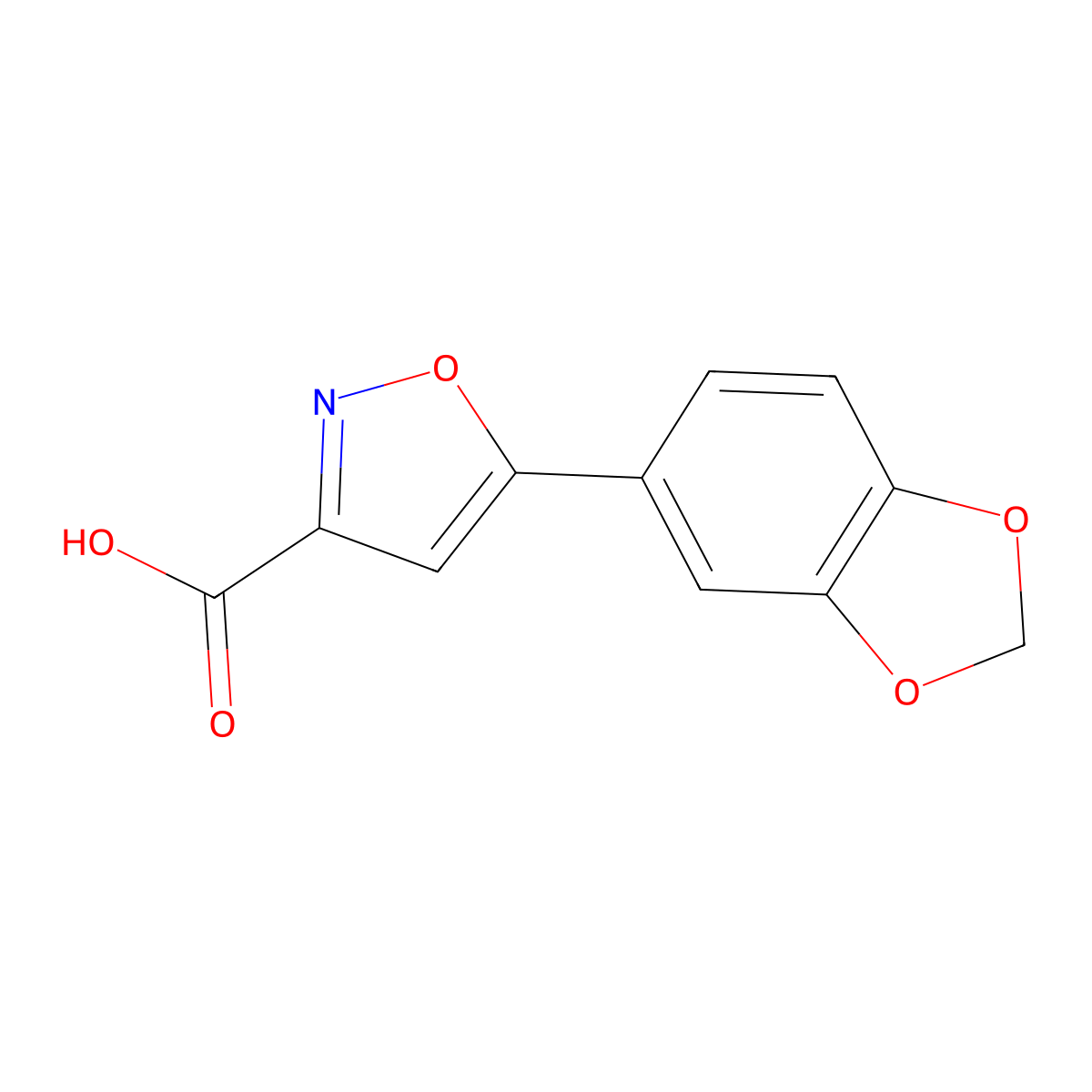 5-(1,3-Benzodioxol-5-yl)isoxazole-3-carboxylic acid molecular structure, CAS 668971-47-9