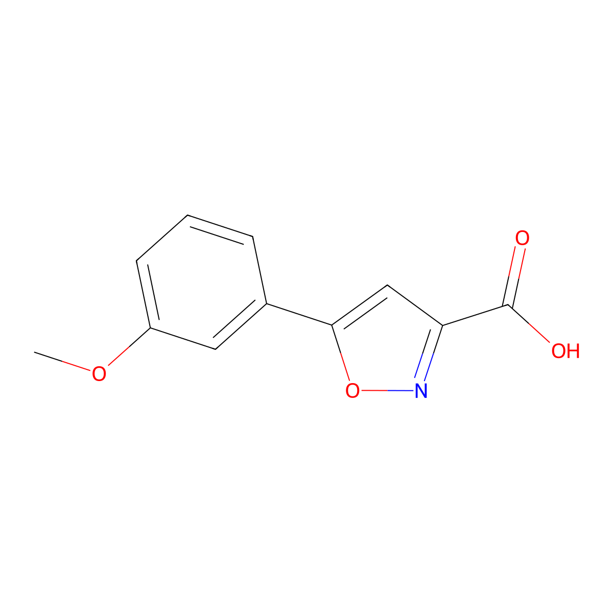 5-(3-Methoxyphenyl)isoxazole-3-carboxylic acid molecular structure, CAS 668971-56-0