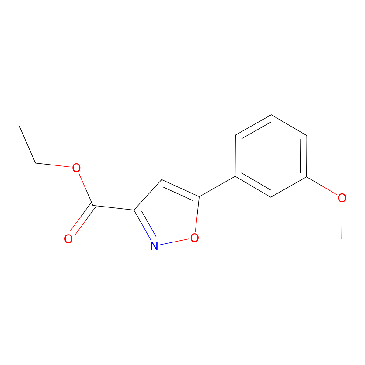 Ethyl 5-(3-methoxyphenyl)-1,2-oxazole-3-carboxylate molecular structure, CAS 668971-57-1