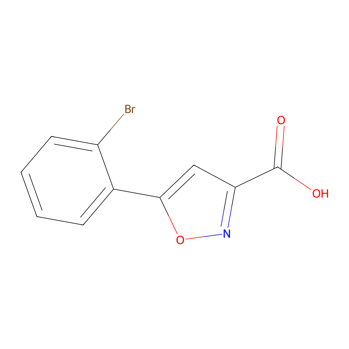 5-(2-Bromophenyl)-1,2-oxazole-3-carboxylic acid molecular structure, CAS 668971-60-6