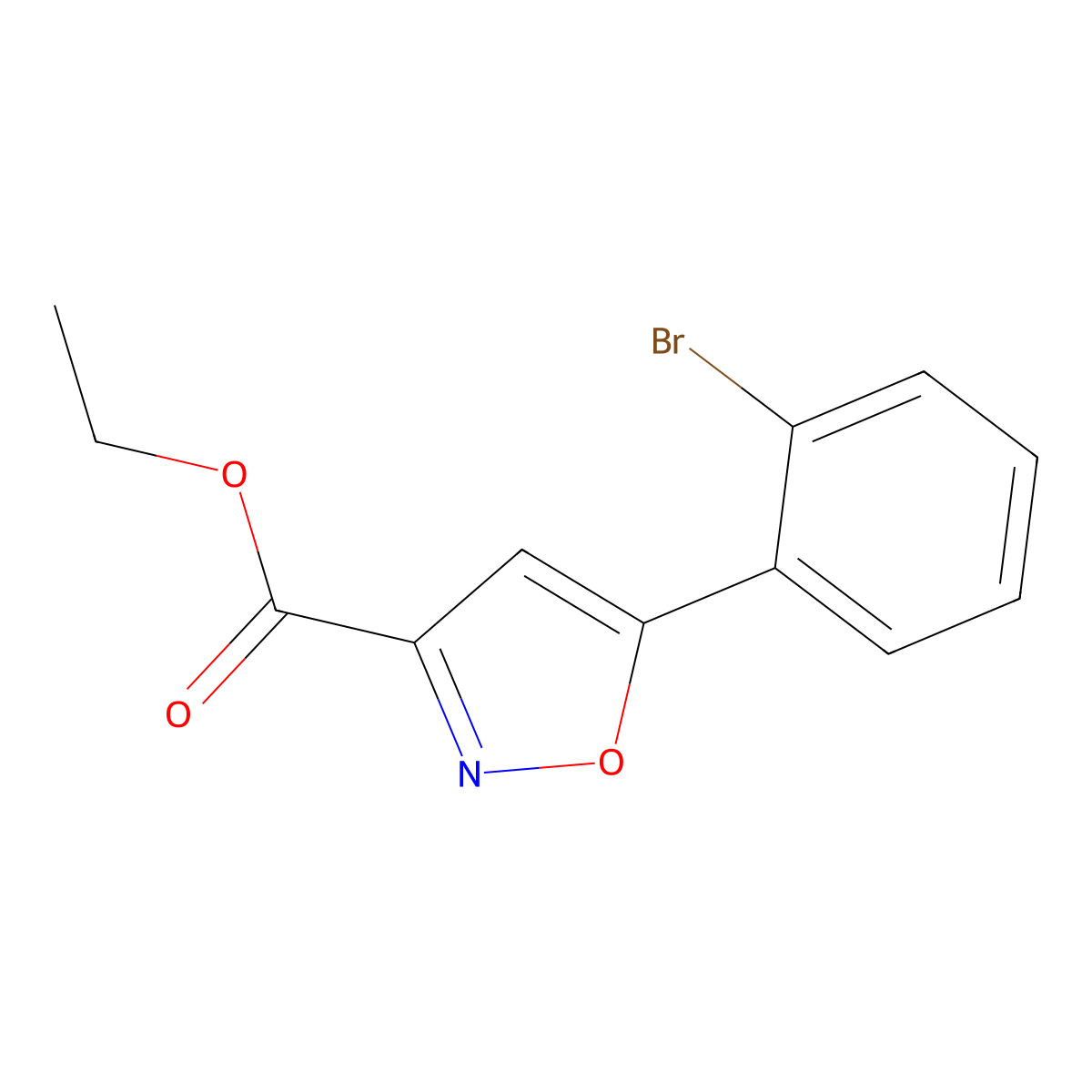 Ethyl 5-(2-bromophenyl)-1,2-oxazole-3-carboxylate molecular structure, CAS 668971-61-7