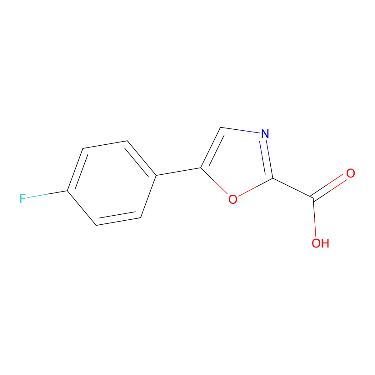 5-(4-Fluoro-phenyl)-oxazole-2-carboxylic acid molecular structure, CAS 668972-87-0