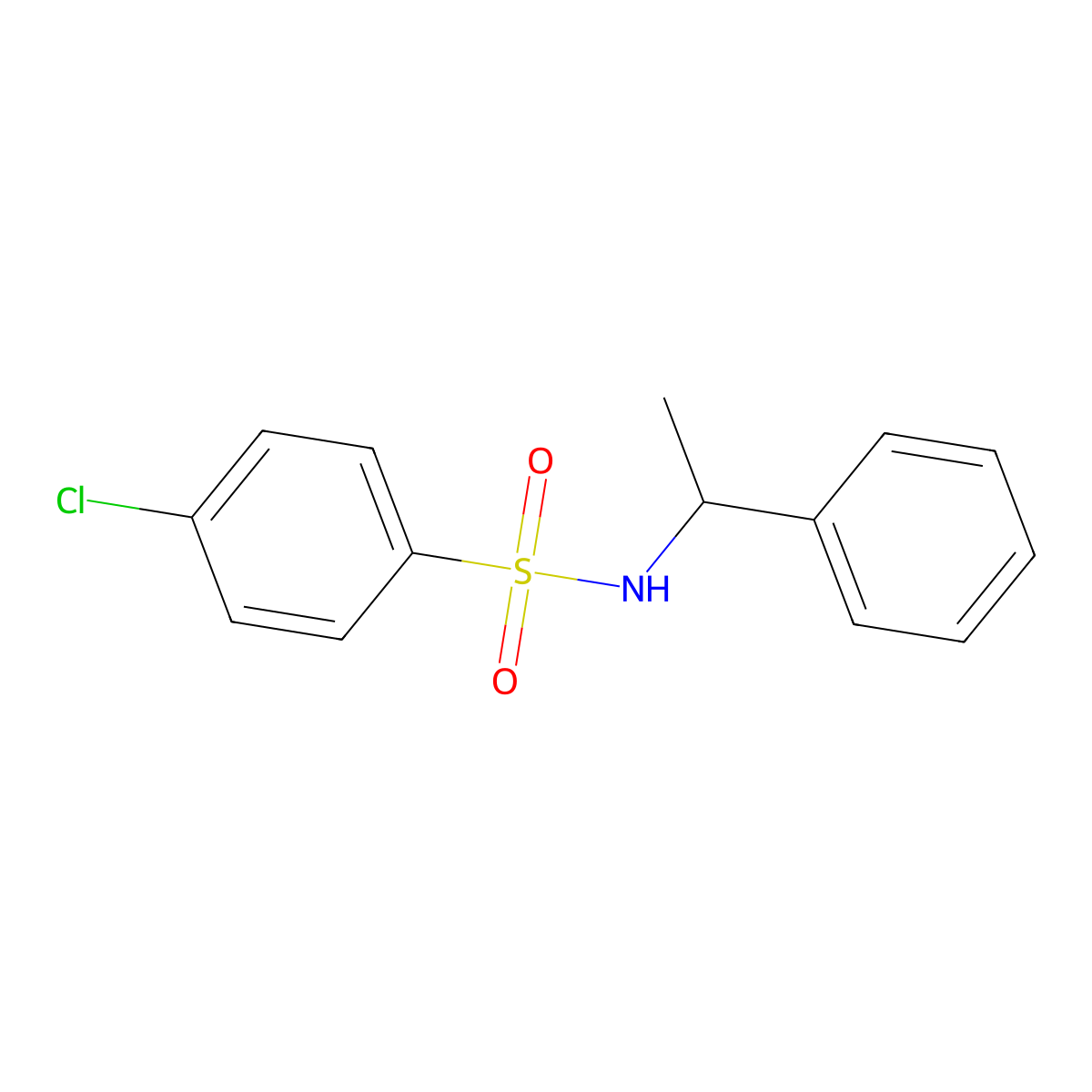 4-chloro-N-(1-phenylethyl)benzenesulfonamide molecular structure, CAS 66898-13-3