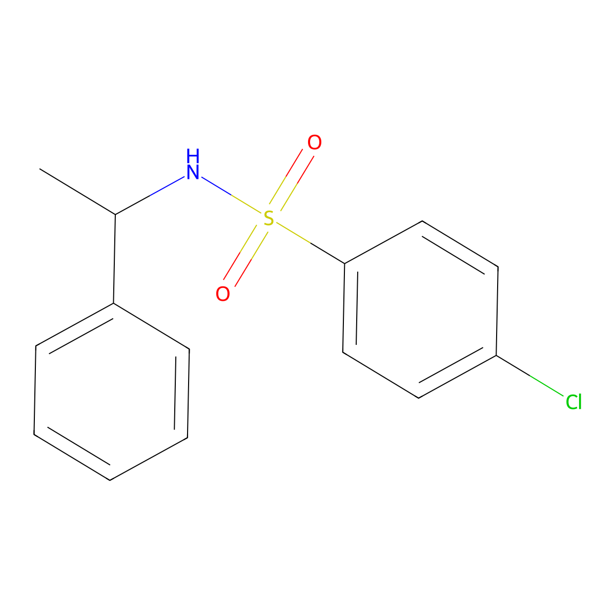 4-chloro-N-(1-phenylethyl)benzenesulfonamide molecular structure, CAS 66898-13-3