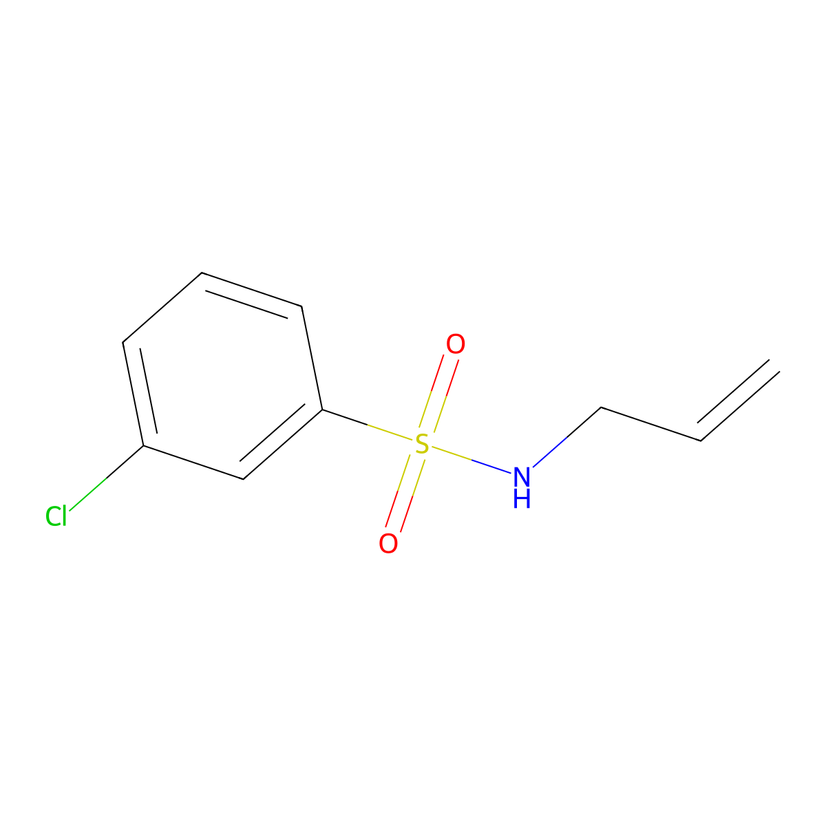 Benzenesulfonamide, 3-chloro-N-2-propenyl- molecular structure, CAS 66898-22-4