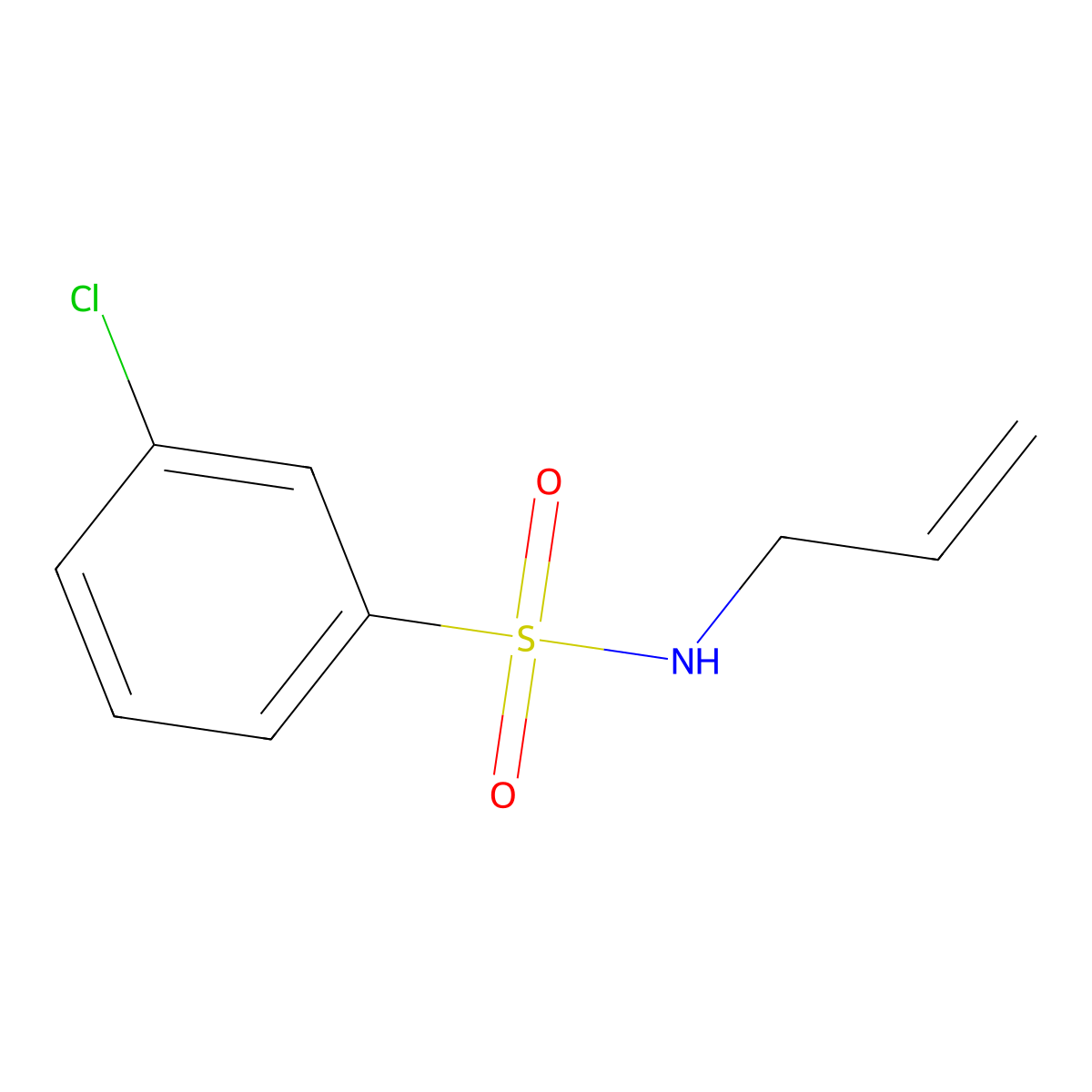 Benzenesulfonamide, 3-chloro-N-2-propenyl- molecular structure, CAS 66898-22-4