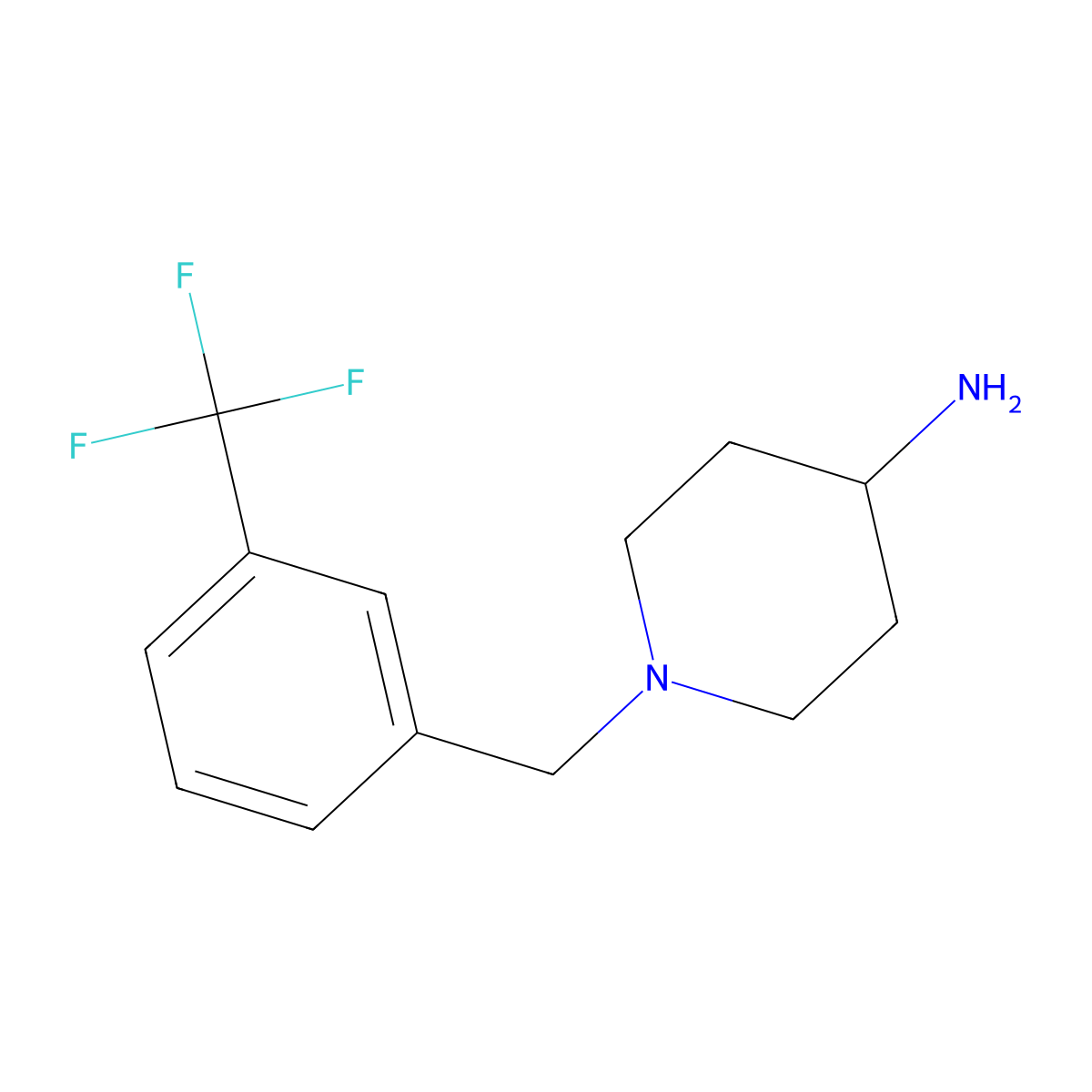 1-{[3-(Trifluoromethyl)phenyl]methyl}piperidin-4-amine molecular structure, CAS 66898-97-3