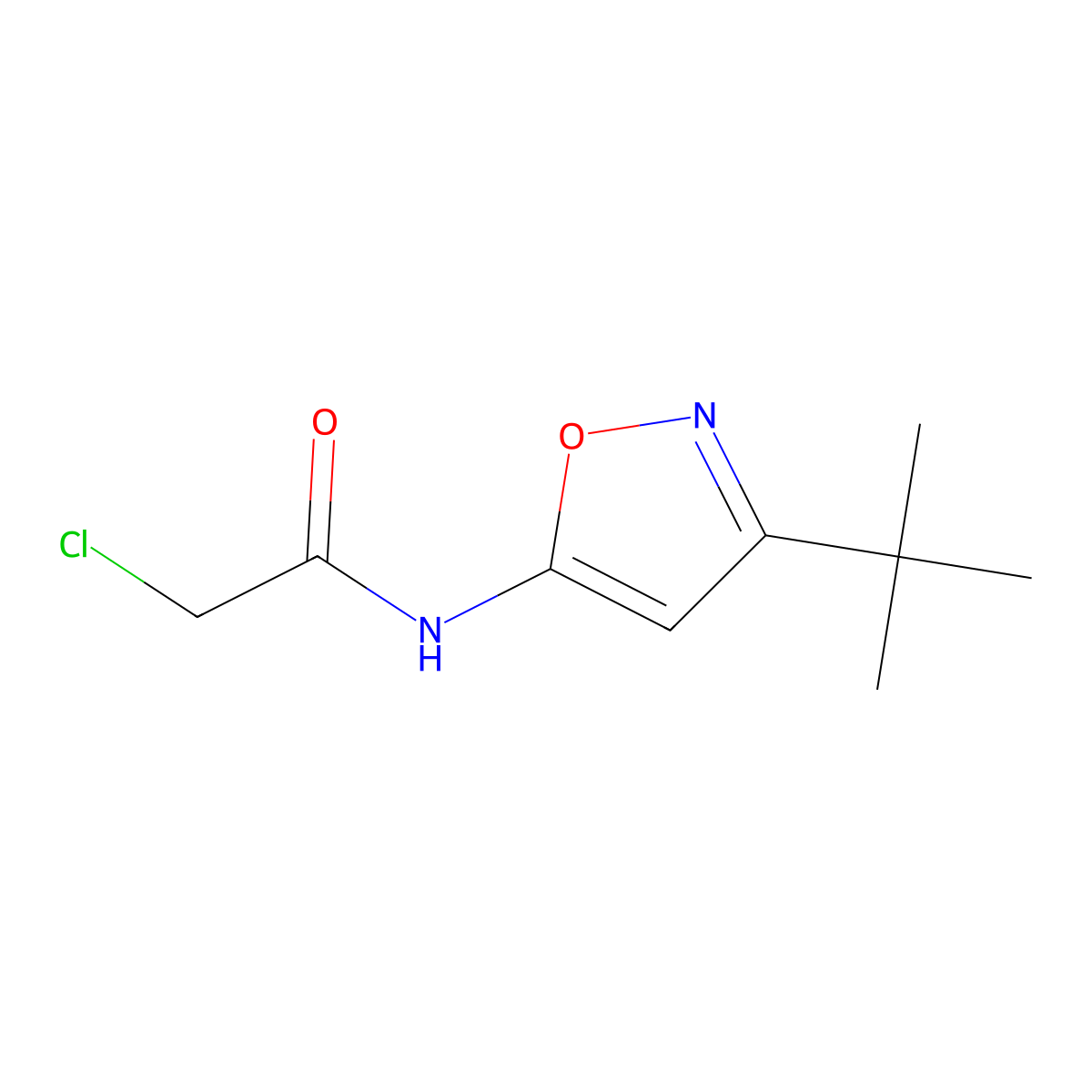 N-(3-tert-butylisoxazol-5-yl)-2-chloroacetamide molecular structure, CAS 668980-81-2