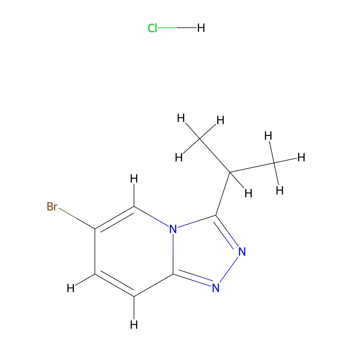6-Bromo-3-isopropyl-[1,2,4]triazolo[4,3-a]pyridine hydrochloride molecular structure, CAS 668980-99-2