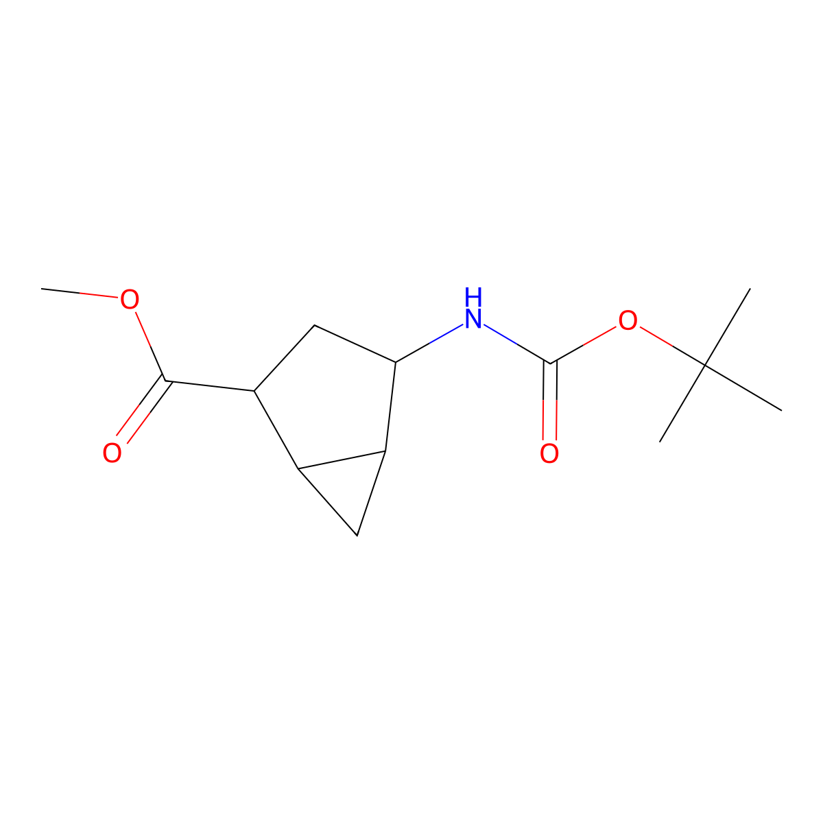 rac-methyl (1R,2R,4S,5S)-4-{[(tert-butoxy)carbonyl]amino}bicyclo[3.1.0]hexane-2-carboxylate molecular structure, CAS 668987-83-5