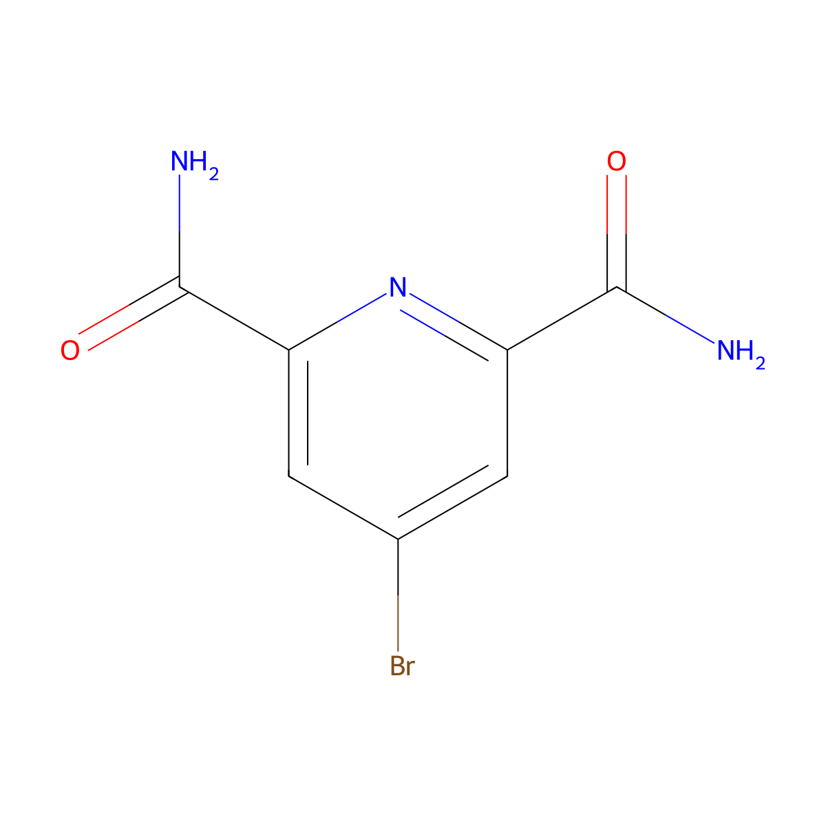4-Bromopyridine-2,6-dicarboxamide molecular structure, CAS 668992-72-1