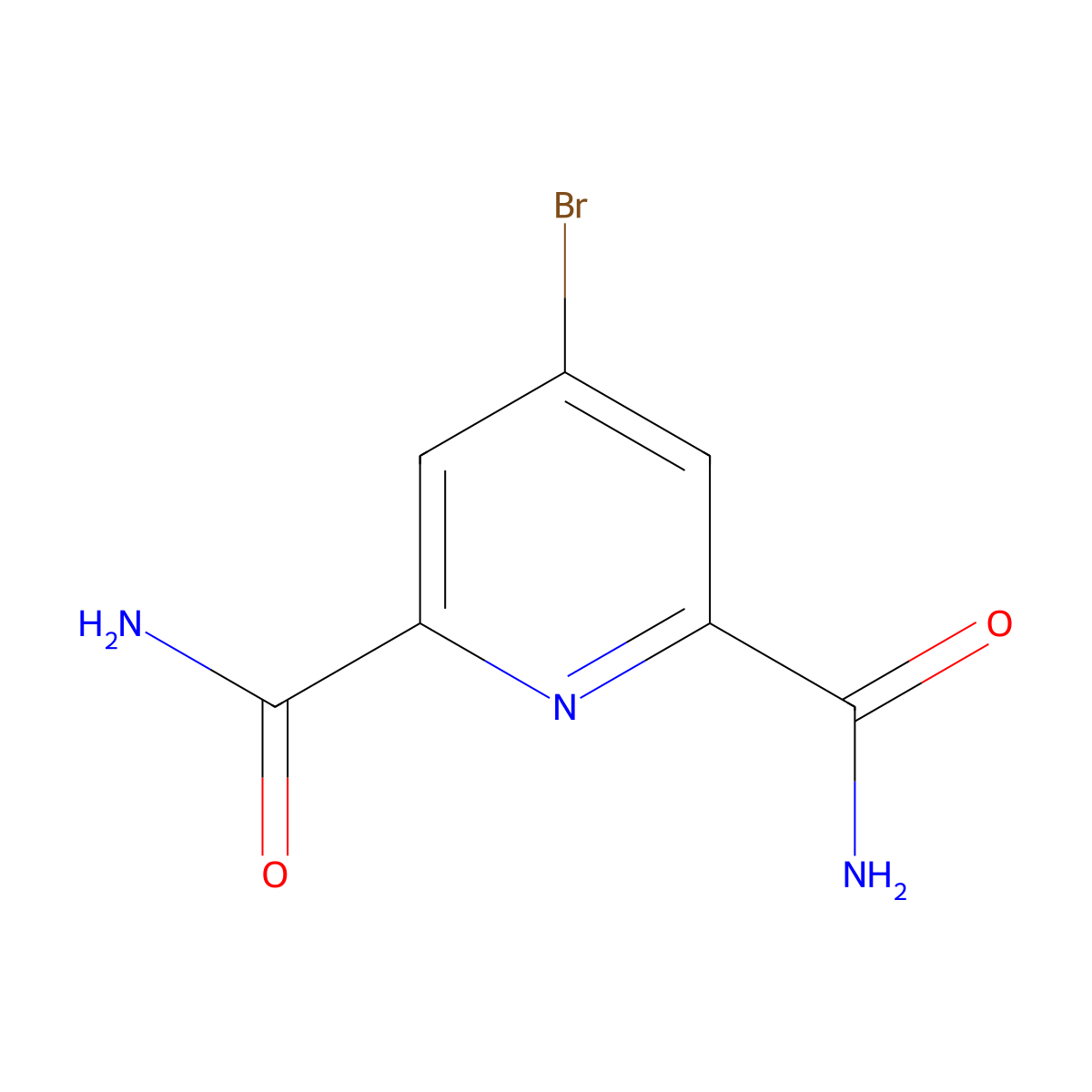4-Bromopyridine-2,6-dicarboxamide molecular structure, CAS 668992-72-1