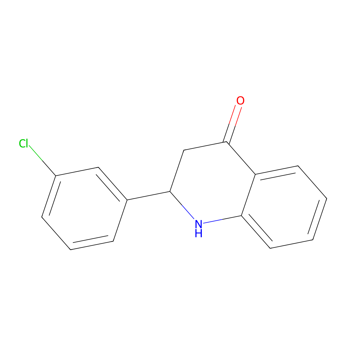 2-(3-Chlorophenyl)-2,3-dihydroquinolin-4(1H)-one molecular structure, CAS 668998-37-6