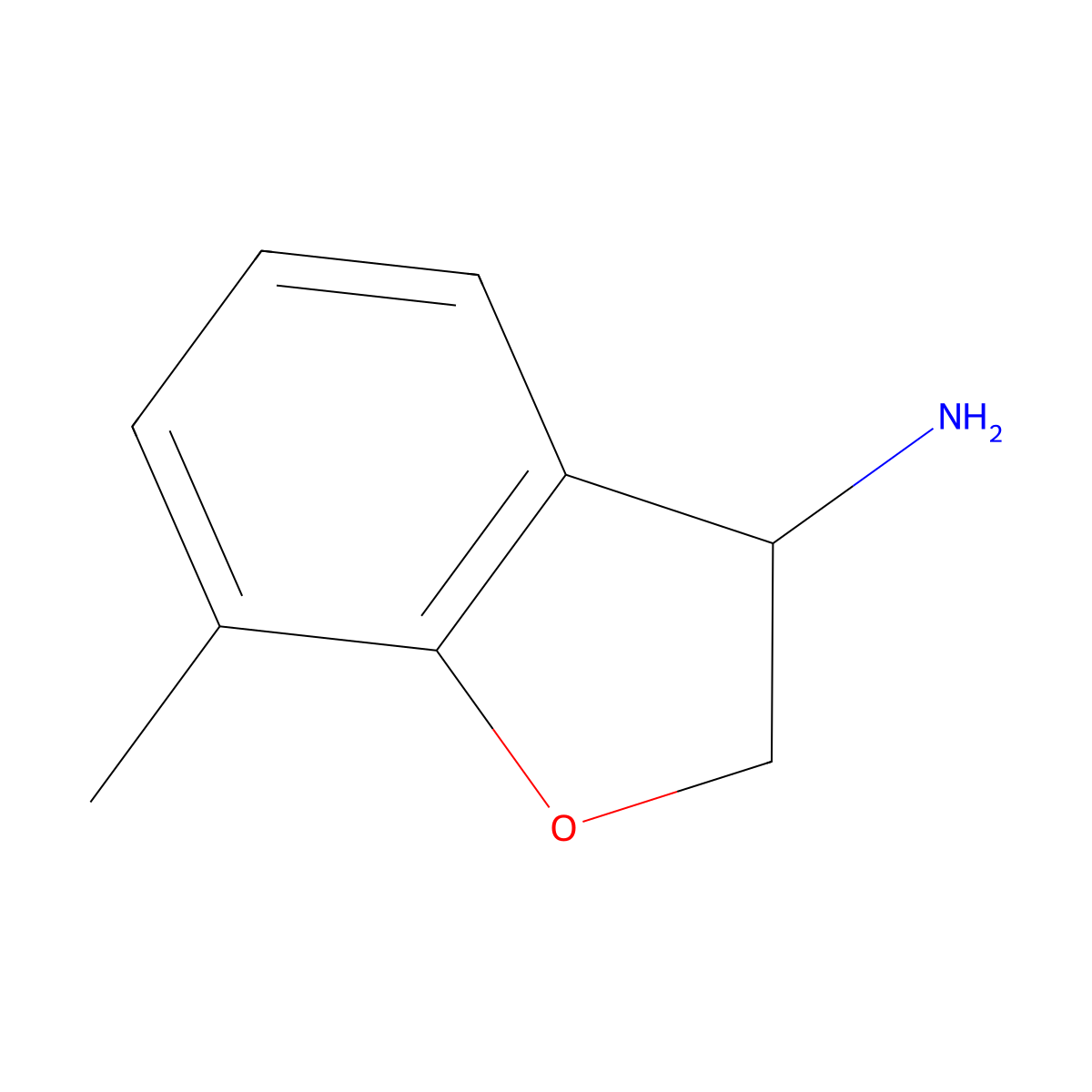 7-Methyl-2,3-dihydro-1-benzofuran-3-amine molecular structure, CAS 669-03-4