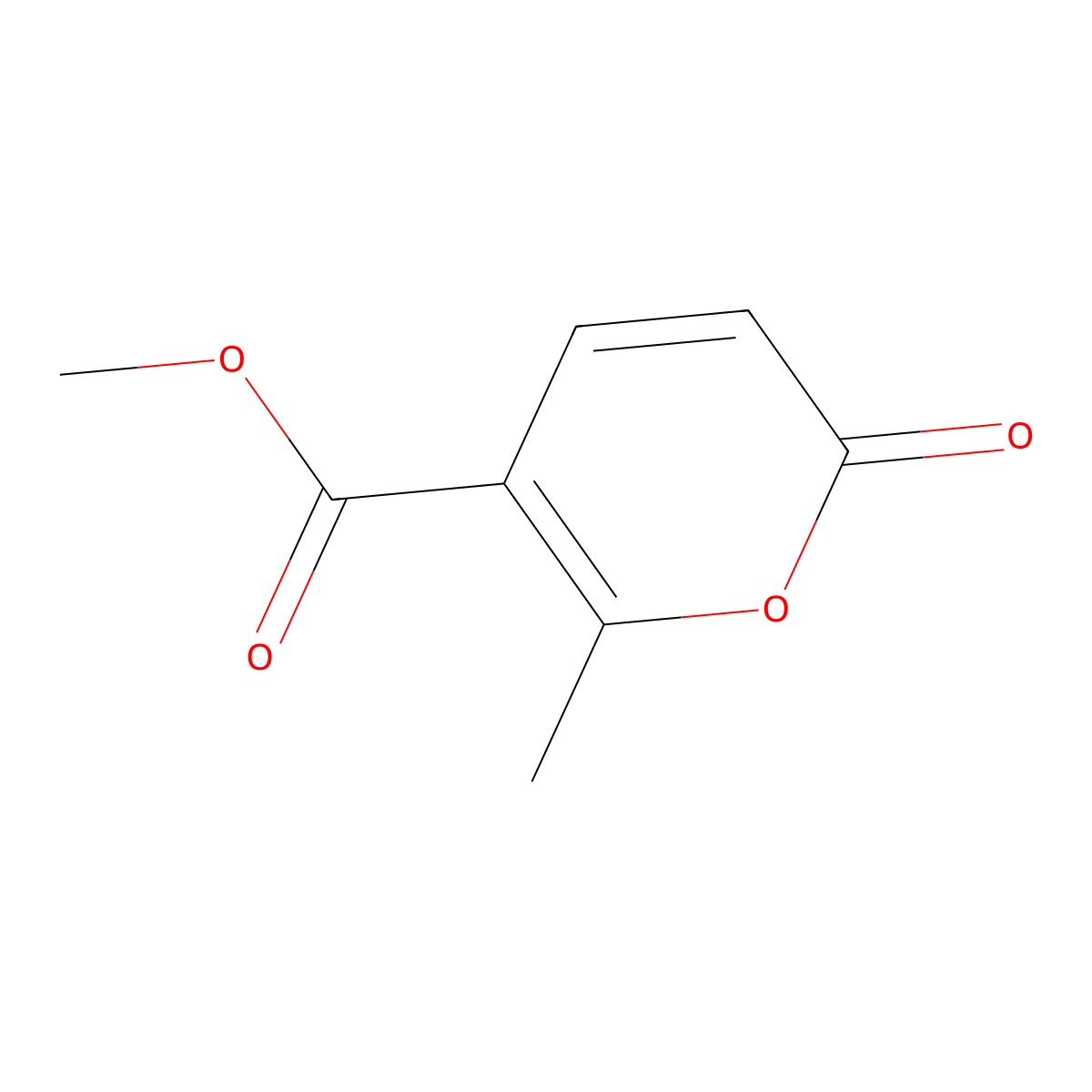 Methyl 6-methyl-2-oxo-2H-pyran-5-carboxylate molecular structure, CAS 669-40-9