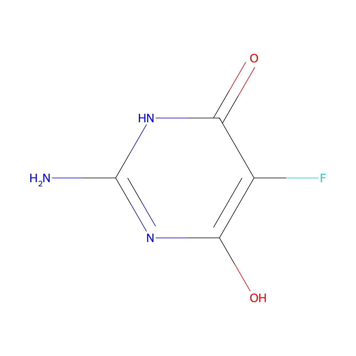 2-Amino-5-fluoropyrimidine-4,6-diol molecular structure, CAS 669-96-5