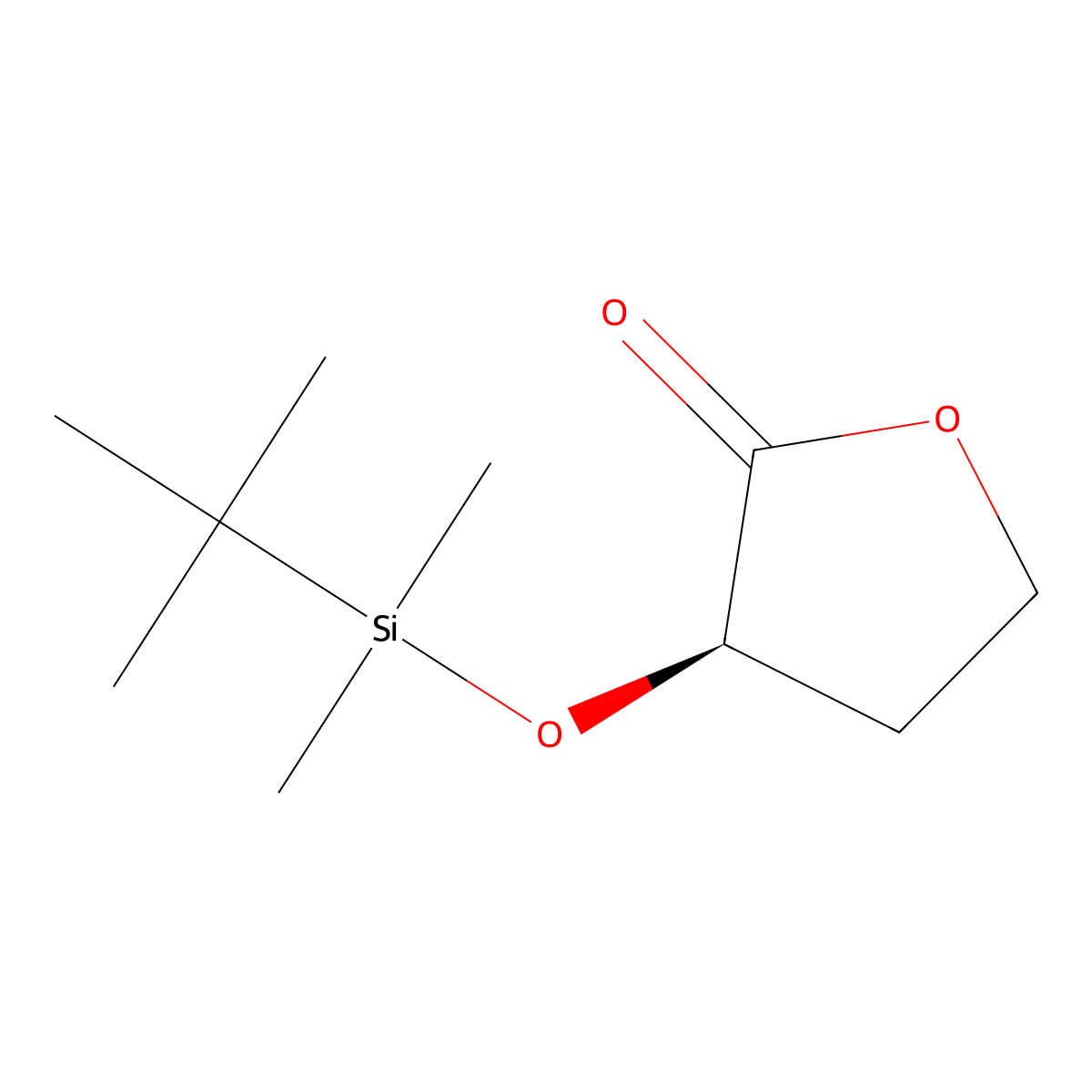 (+)-(3R)-3-{[tert-Butyl(dimethyl)silyl]oxy}dihydrofuran-2(3H)-one molecular structure, CAS 669000-31-1
