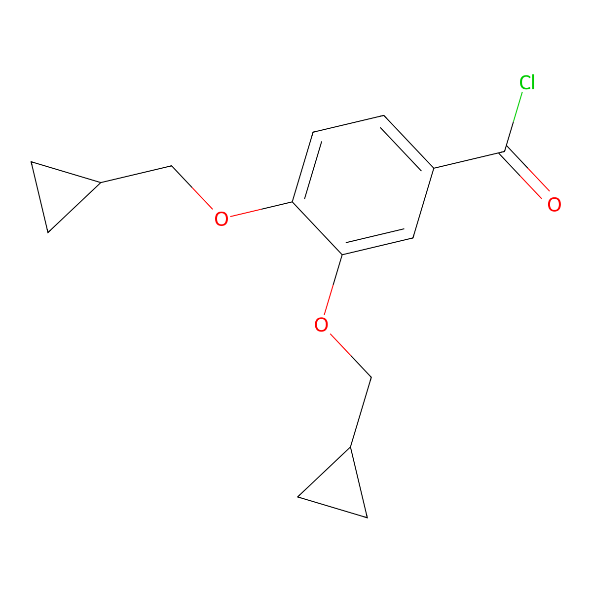 3,4-Bis(cyclopropylmethoxy)benzoyl chloride molecular structure, CAS 669001-67-6