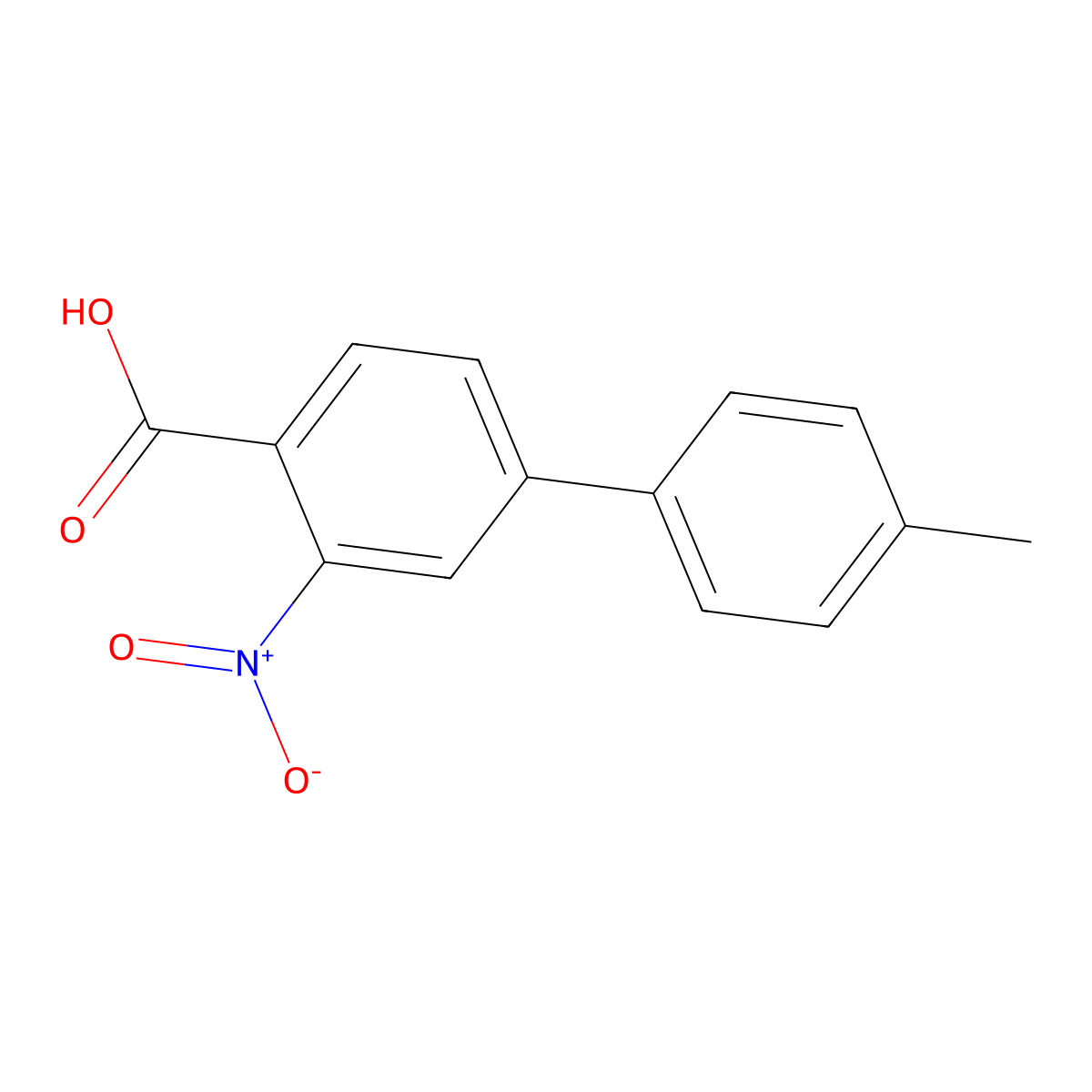 4-(4-Methylphenyl)-2-nitrobenzoic acid molecular structure, CAS 669002-23-7