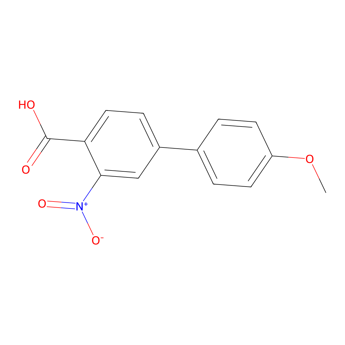 4-(4-Methoxyphenyl)-2-nitrobenzoic acid molecular structure, CAS 669002-29-3