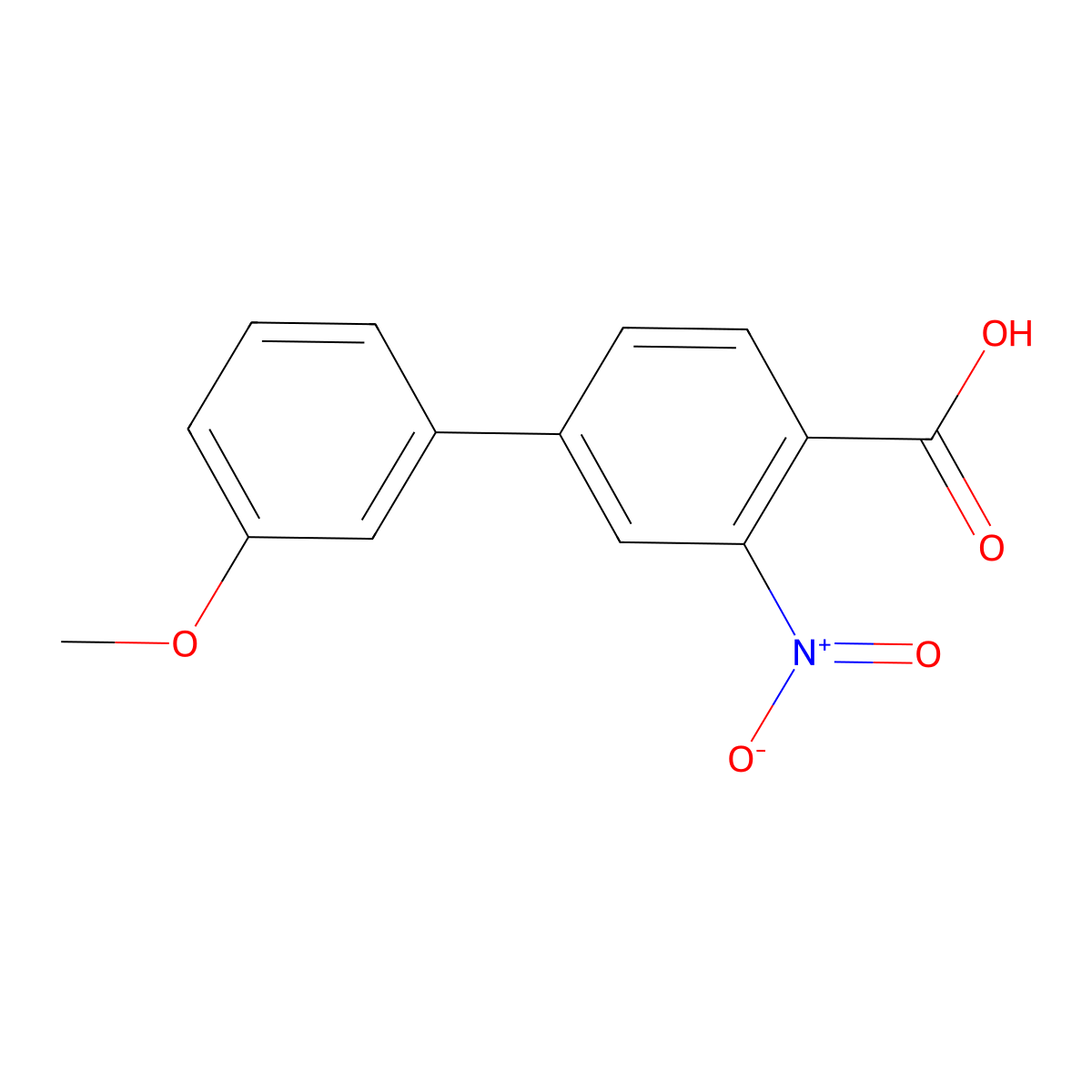 4-(3-Methoxyphenyl)-2-nitrobenzoic acid molecular structure, CAS 669002-34-0