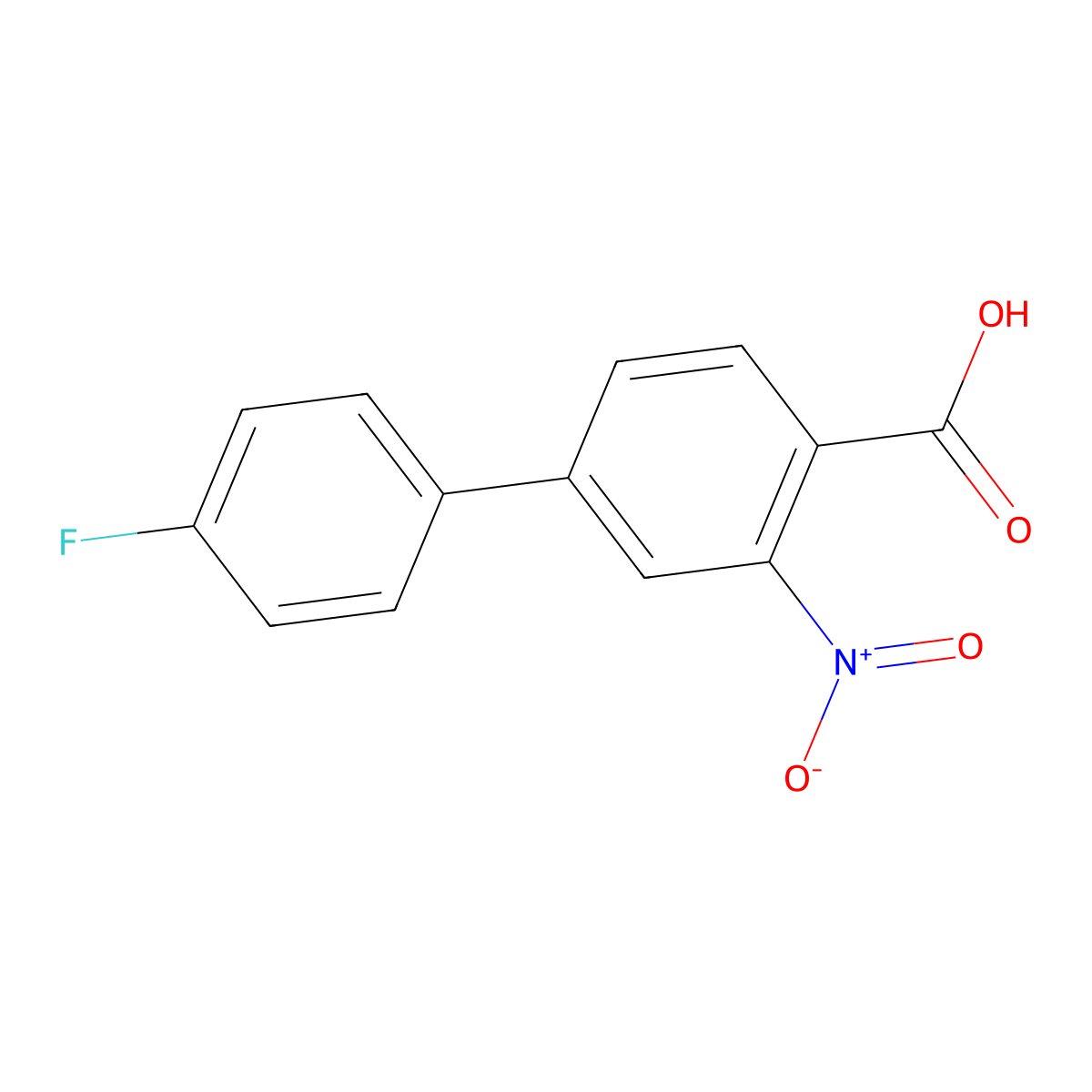 4'-Fluoro-3-nitro-[1,1'-biphenyl]-4-carboxylic acid molecular structure, CAS 669002-37-3