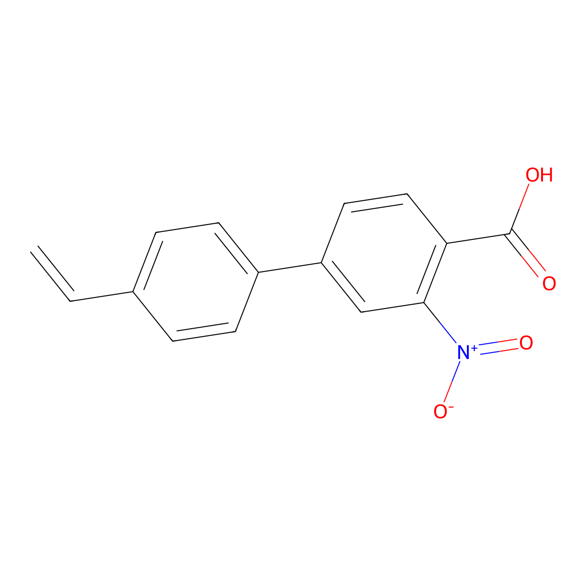 4'-Vinyl-3-nitro-biphenyl-4-carboxylic acid molecular structure, CAS 669002-40-8