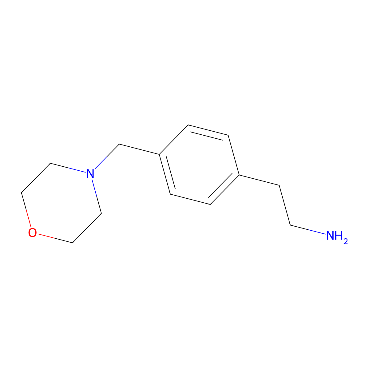 2-{4-[(Morpholin-4-yl)methyl]phenyl}ethan-1-amine molecular structure, CAS 669002-55-5