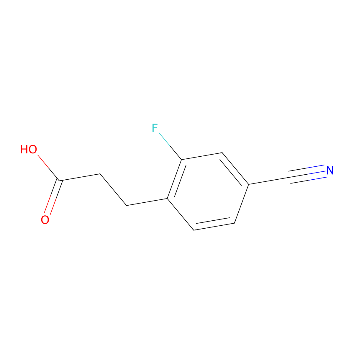 4-Cyano-2-fluorobenzenepropanoic acid molecular structure, CAS 669002-89-5