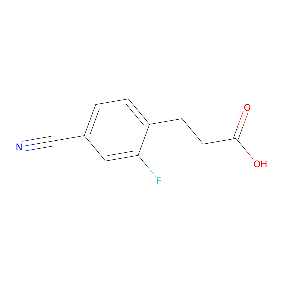 4-Cyano-2-fluorobenzenepropanoic acid molecular structure, CAS 669002-89-5