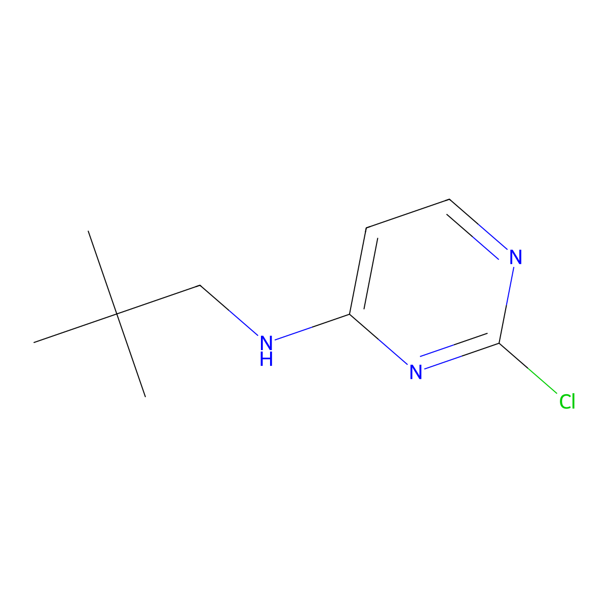 (2-Chloro-pyrimidin-4-yl)-(2,2-dimethyl-propyl)-amine molecular structure, CAS 669004-37-9