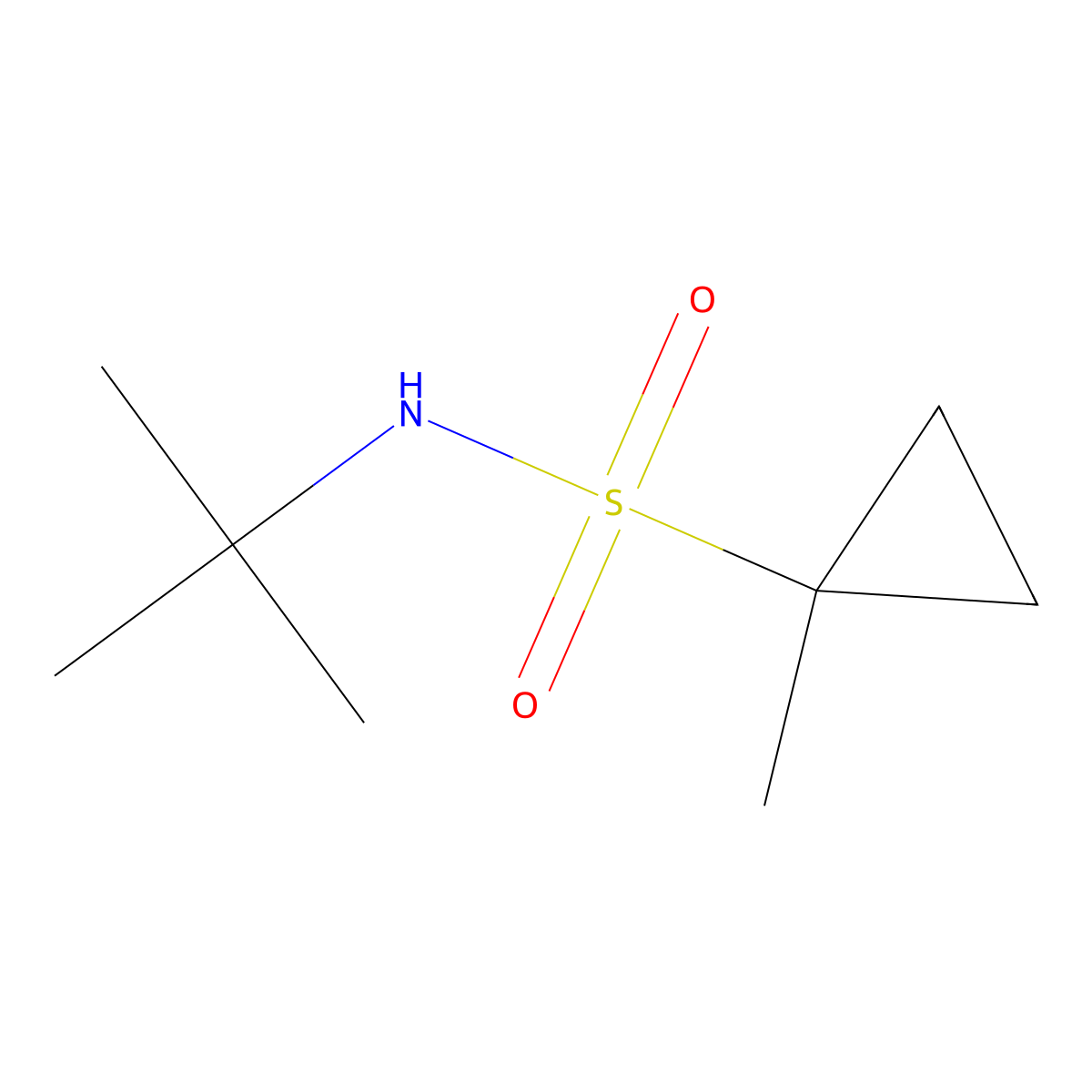 N-tert-butyl-1-methylcyclopropane-1-sulfonamide molecular structure, CAS 669008-25-7