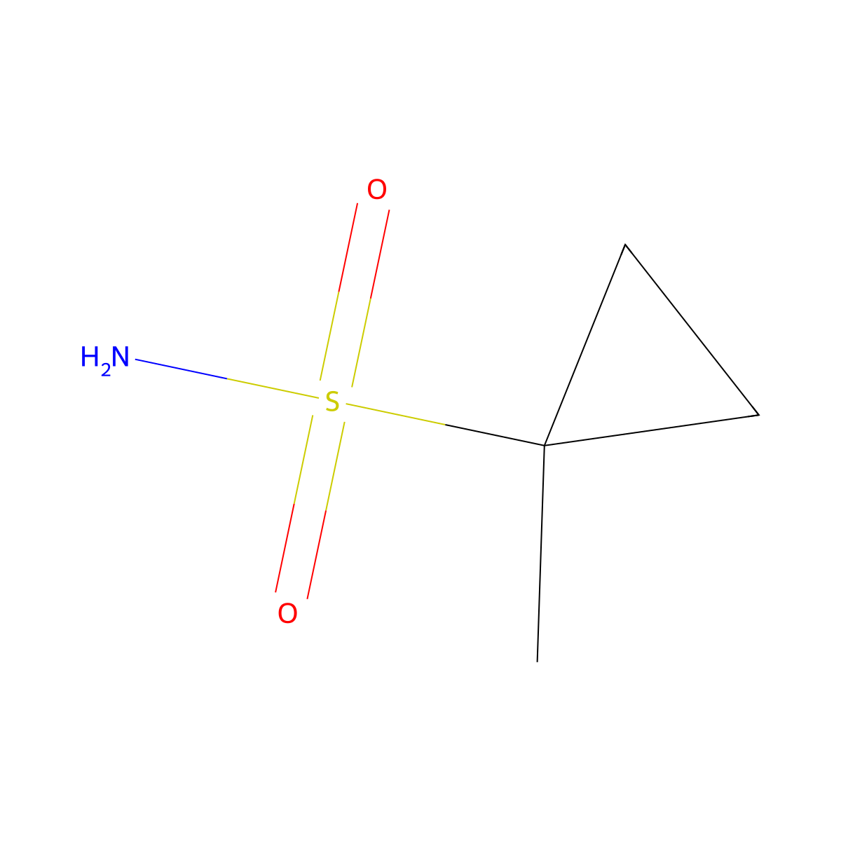 1-Methylcyclopropane-1-sulfonamide molecular structure, CAS 669008-26-8