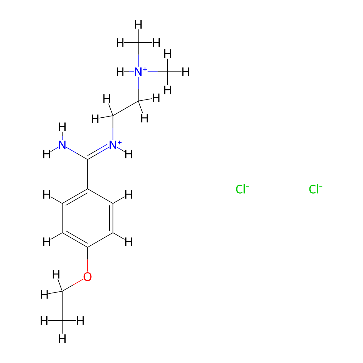 Benzamidine, N-(2-dimethylaminoethyl)-4-ethoxy-, dihydrochloride molecular structure, CAS 66902-35-0